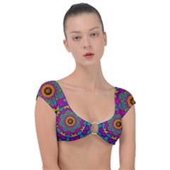 Fern  Mandala  In Strawberry Decorative Style Cap Sleeve Ring Bikini Top by pepitasart