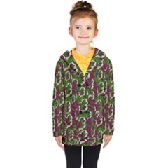 Green Fauna And Leaves In So Decorative Style Kids  Double Breasted Button Coat by pepitasart