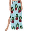 Girl With Green Hair Pattern Maxi Chiffon Tie-Up Sarong View1