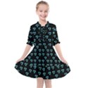 Aqua Pansies Kids  All Frills Chiffon Dress View1