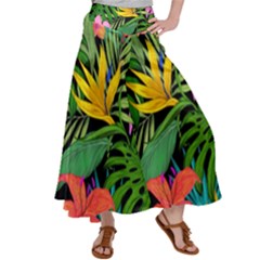 Tropical Greens Satin Palazzo Pants by Sobalvarro