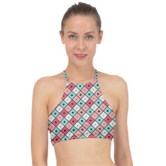 Romboidal Vector Pattern Racer Front Bikini Top