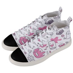 Set Kawaii Doodles Men s Mid-top Canvas Sneakers by Vaneshart