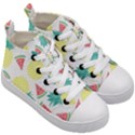 Vector Seamless Pattern With Pineapples Kids  Mid-Top Canvas Sneakers View3