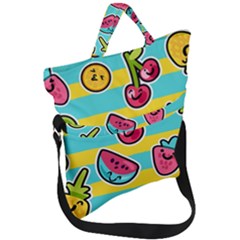 Summer Fruits Patterns Fold Over Handle Tote Bag by Vaneshart