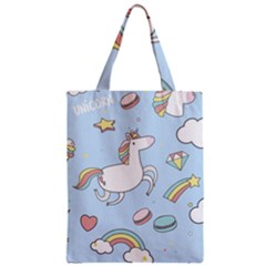 Unicorn Seamless Pattern Background Vector Zipper Classic Tote Bag by Sobalvarro