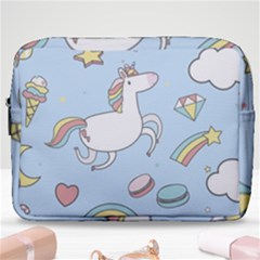 Unicorn Seamless Pattern Background Vector Make Up Pouch (large) by Sobalvarro