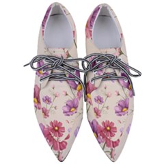 Vector Hand Drawn Cosmos Flower Pattern Women s Pointed Oxford Shoes by Sobalvarro