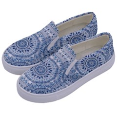 Boho Pattern Style Graphic Vector Kids  Canvas Slip Ons by Sobalvarro