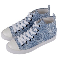 Boho Pattern Style Graphic Vector Women s Mid-top Canvas Sneakers by Sobalvarro