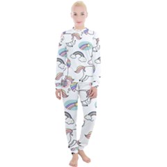 Cute Unicorns With Magical Elements Vector Women s Lounge Set by Sobalvarro