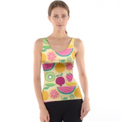 Seamless Pattern With Fruit Vector Illustrations Gift Wrap Design Tank Top by Vaneshart