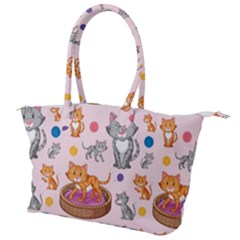 Cat Seamless Pattern Canvas Shoulder Bag by Vaneshart