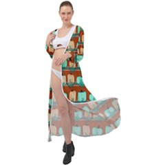 Bluegreen Pumpkins Maxi Chiffon Beach Wrap