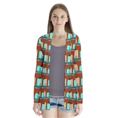 Bluegreen Pumpkins Drape Collar Cardigan by bloomingvinedesign