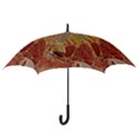 Autumn Colors Leaf Leaves Brown Red Hook Handle Umbrellas (Medium) View3