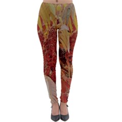 Autumn Colors Leaf Leaves Brown Red Lightweight Velour Leggings by yoursparklingshop