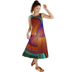 Lines Rays Background Light Rainbow Summer Maxi Dress by Bajindul