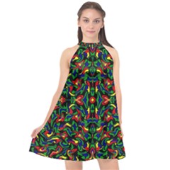 Abstract 45 Halter Neckline Chiffon Dress  by ArtworkByPatrick