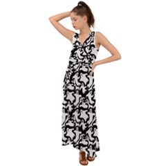 Ghosts V-neck Chiffon Maxi Dress by bloomingvinedesign