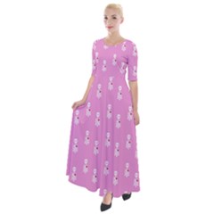 Skeleton Pink Half Sleeves Maxi Dress by snowwhitegirl