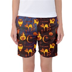 Funny Halloween Design Women s Basketball Shorts by FantasyWorld7