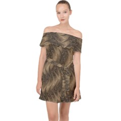 Texture Butterfly Skin Waves Off Shoulder Chiffon Dress by Vaneshart