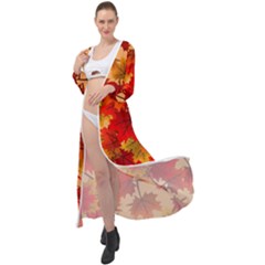 Wallpaper Background Autumn Fall Maxi Chiffon Beach Wrap