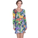 Animated Safari Animals Background Long Sleeve Nightdress View1