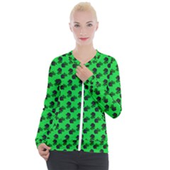 Black Rose Green Casual Zip Up Jacket by snowwhitegirl