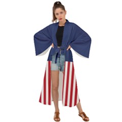 Betsy Ross Flag Usa America United States 1777 Thirteen Colonies Vertical Maxi Kimono by snek