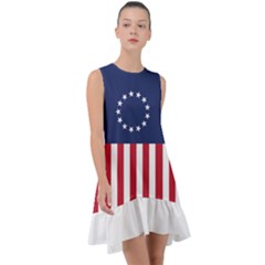 Betsy Ross Flag Usa America United States 1777 Thirteen Colonies Vertical Frill Swing Dress by snek