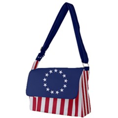 Betsy Ross Flag Usa America United States 1777 Thirteen Colonies Vertical Full Print Messenger Bag (l) by snek