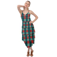 Pattern Texture Plaid Layered Bottom Dress by Mariart