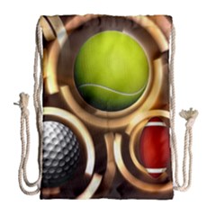 Sport Ball Tennis Golf Football Drawstring Bag (large) by HermanTelo