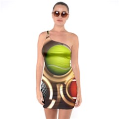 Sport Ball Tennis Golf Football One Soulder Bodycon Dress by HermanTelo