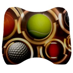 Sport Ball Tennis Golf Football Velour Head Support Cushion by HermanTelo