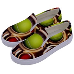 Sport Ball Tennis Golf Football Kids  Canvas Slip Ons by HermanTelo