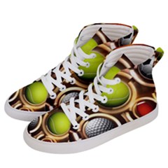 Sport Ball Tennis Golf Football Women s Hi-top Skate Sneakers by HermanTelo