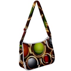 Sport Ball Tennis Golf Football Zip Up Shoulder Bag by HermanTelo