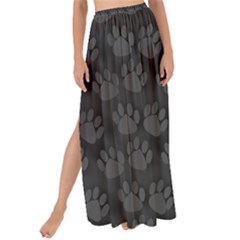 Pattern Texture Feet Dog Grey Maxi Chiffon Tie-up Sarong