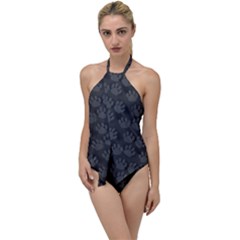 Pattern Texture Feet Dog Grey Go With The Flow One Piece Swimsuit