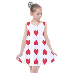 Heart Red Love Valentines Day Kids  Summer Dress by HermanTelo