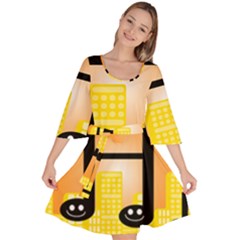 Abstract Anthropomorphic Art Velour Kimono Dress by HermanTelo