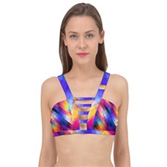 Abstract Background Colorful Pattern Cage Up Bikini Top by HermanTelo