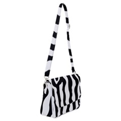 Wild Zebra Pattern Black And White Shoulder Bag With Back Zipper by picsaspassion