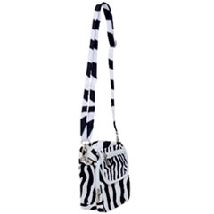 Wild Zebra Pattern Black And White Shoulder Strap Belt Bag by picsaspassion