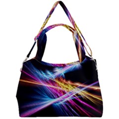 Colorful Neon Art Light Rays, Rainbow Colors Double Compartment Shoulder Bag by picsaspassion