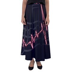 Music Wallpaper Heartbeat Melody Flared Maxi Skirt by HermanTelo