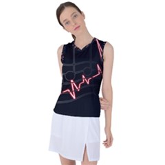 Music Wallpaper Heartbeat Melody Women s Sleeveless Mesh Sports Top by HermanTelo